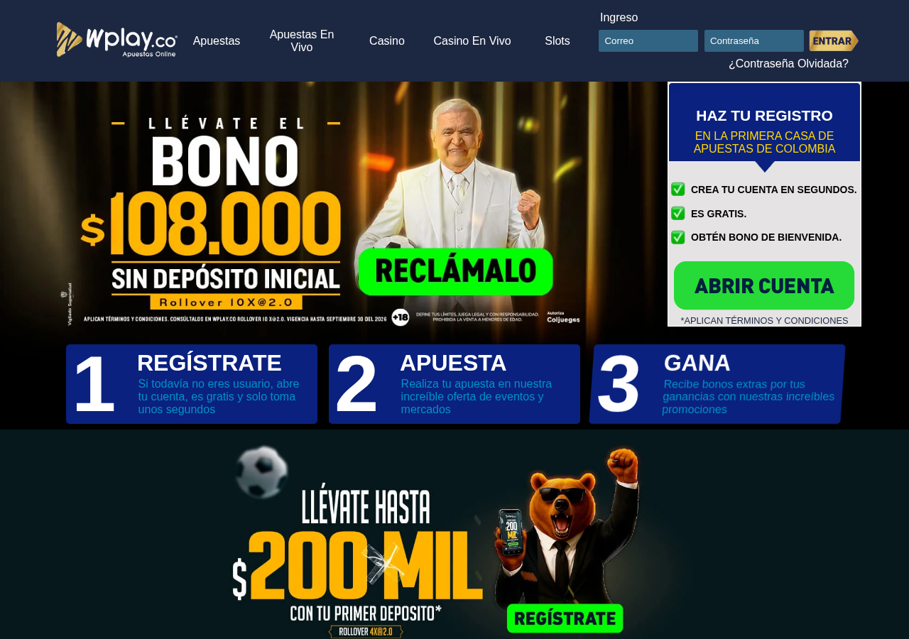 Portada oficial de Wplay Colombia